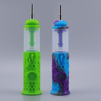 China Wholesale Food Grade Silicone Glass Hand Pipes Titanium Nails Container For Smoking Smoking Set for sale