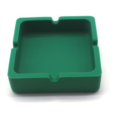 China Factory Wholesale Silicone Ashtray Square Silicone Smoking Portable Ashtrays Herb Tobacco Hold Cigarette Container 10*10*3cm for sale