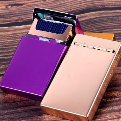 China Portable Custom Aluminum Alloy Cigarette Holder Metal Tobacco Cigarette Holder Case 104*64*17mm for sale