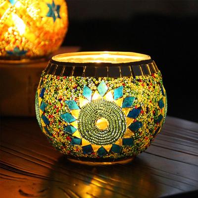 China Luxury High End Candle Holder Colored Glass Candle Holder Home Wedding Weddings Decoration European for sale