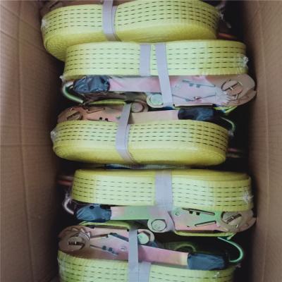 China Cargo Safety Polyester Cargo Lashing Tie Down Ratchets With Hooks Different Manufacturer for sale