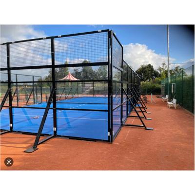 China Durable and Delicate Faither padel Supply latest model professional  reinforced inclined double platform padel tennis court for sale