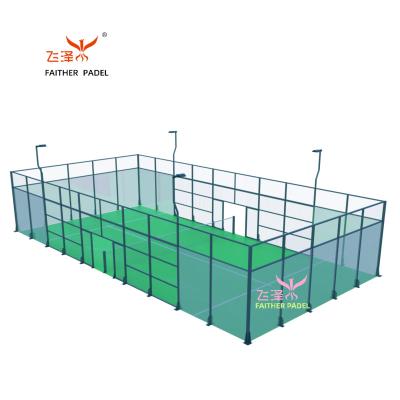 China Durable and Delicate Faither padel Supply professional all 4 meters high 2022 new design double paddle tennis court construction reinforced for sale