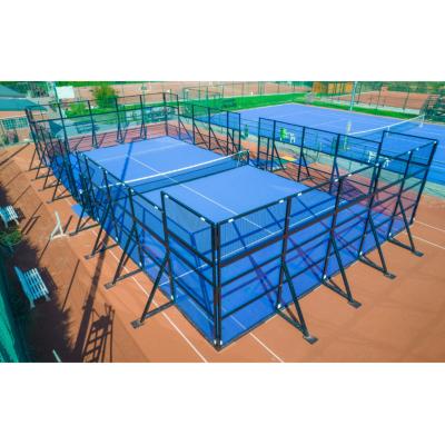 China Durable and Delicate Faither factory Supply latest style 2022 new design double platform enhanced padel tennis court for sale