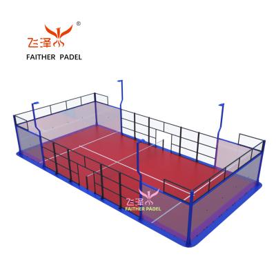 China Durable and Delicate Faither factory Supply professional fashion 2021new design Disassemble Double Panoramic paddle court Padel Tennis Court for sale