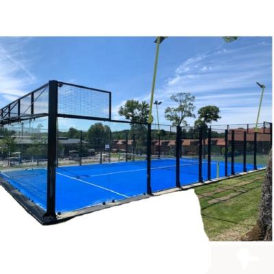 China Durable and Delicate Disassemble Double Panoramic Factory Supply Wholesale high quality Padel Tennis Court for sale