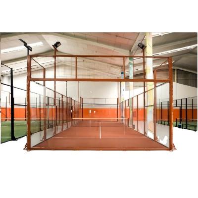 China Durable and Delicate Factory Supply Wholesale high quality Padel Tennis Court Disassemble Double Panoramic for sale