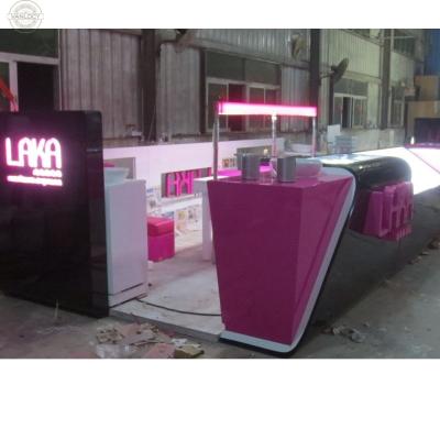 China Modern luxury LAKA brand mall beauty salon kiosk keyboard-screen nail bar display stand kiosk for manicure for sale