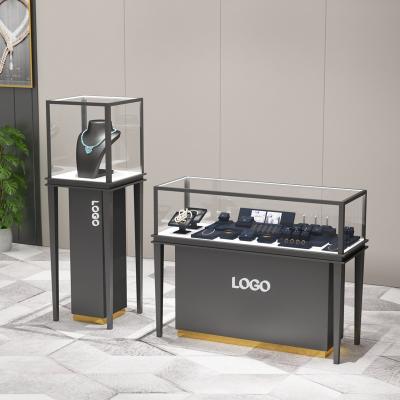 China Modern Tempered Glass Jewelry Store Display Showcase Bespoke Jewelry Store Furniture Jewelry Display Cabinet for sale