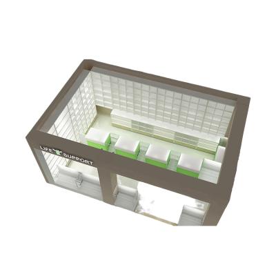 China Modern High Quality Pharmacy Display Rack Medicine MDF Units Shelf Gondola For Pharmacy for sale