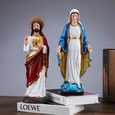 China Gift Jesus Sacred Heart Crucifixion Cross Resin Open Virgin Mary Religious Figure Ornament Decoration Statue for sale