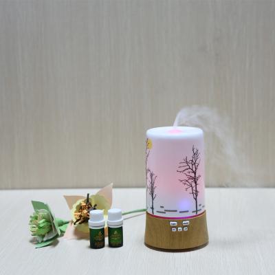 China Best Selling Wooden Household Grain Music Player Essential Oil Diffuser Mini Aroma Diffuser For Bedroom Home for sale