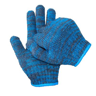 China Protective Hand Blue Cotton Fabric Knitted Hand Gloves Safety Work for sale