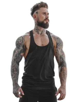 China MOQ Men's Workout Bottoms 100% Breathable Time-limited Polyester Stringer Tank Tops Men Gym Stringer Tank Top for sale