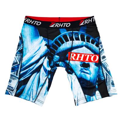 China Custom Customized Logo Mens Underwear Men Boxer Briefs Printing Custom Logo Polyester Spandex Shorts Underwear Men Boxer Briefs for sale