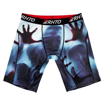 China Custom Customized Logo Printing Custom Logo Polyester Spandex Shorts Underwear Men Boxer Briefs for sale