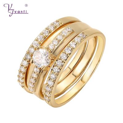 China Wholesale Latest VANFI CLASSIC Fashion 18K Gold Plated Zircon Rings for sale