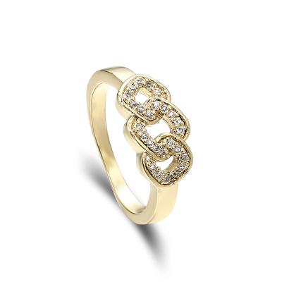 China FASHIONABLE VANFI 14k Cuban Link Gold Plated Ring Chain 2021 Woman for sale