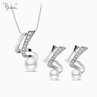 China Classic VANFI Design Rhinestone Necklace Earrings Beads Jewelry Women Mothers Day Jewelry Set for sale