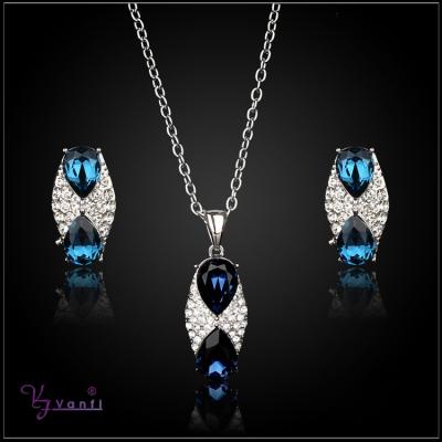 China Wholesale Fashion TRENDY Crystal Jewelry Set blue from VANFI for sale