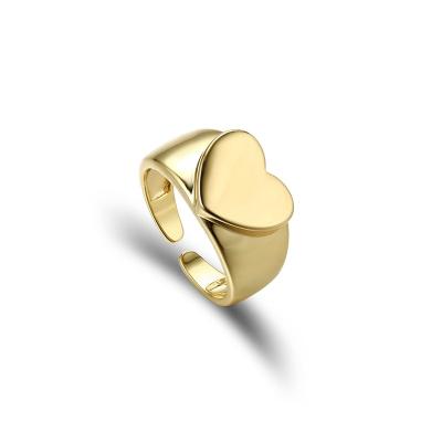 China Wholesale FASHIONABLE Luxury Gold Plated Love Ring Jewelry For Women Rings 14K 18k Heart Shape Jewelry 2021 VANFI New for sale