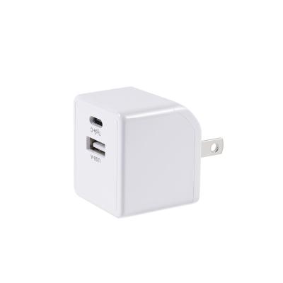 China OEM 15.5W 5V 3.1A Reusable Dual USB Port USB-A Type-C Fast Charging Mobile Phone USB Wall Mobile Phone Durable Adapters Charger for sale