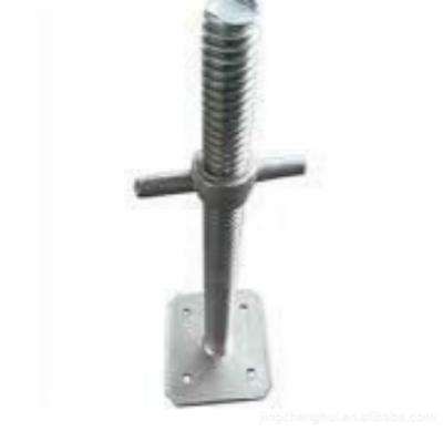 China Industrial Hot Dip Galvanized Scaffolding Solid Type Screw Jack With Base Plate For Sale for sale