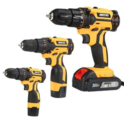 China 12V 16V 38V China Factory Cordless Screwdriver Lithium Battery Electric Power Drill Machine Combo Lithium drill for sale