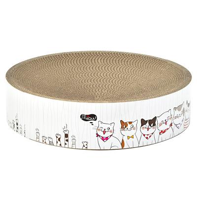 China Circular Corrugated Paper Scratch Board Cat Bowl Single Claw Board Circular Corrugated Paper Cat Nest for sale