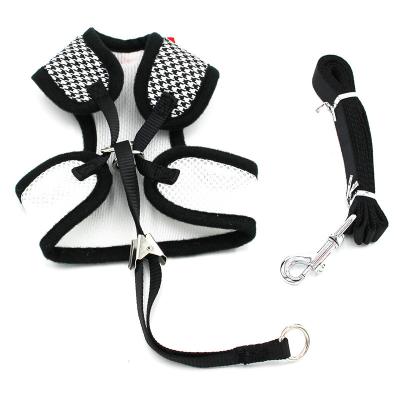 China Dog Back Chain Cat Set Fabric Quality Dog Traction Rope Pet Bow Dress Style Chest Traction Walking Rope for sale