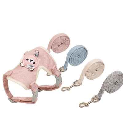 China Animal Series Bear Cloth Traction Belt Quality Cloth Small Pet Net Net Back Rope Traction Cat Clothes Chest Bunny for sale