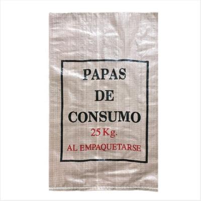 China Spain low price plastic woven potato paddy 25kg sack polypropylene rafia sack sacks plastic woven bag for sale