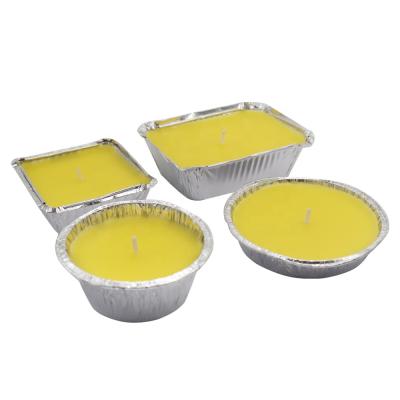 China In Cup Custom Luxury Yellow Outdoor Paraffin Wax Citronella Candle In Small Aluminum Cup for sale