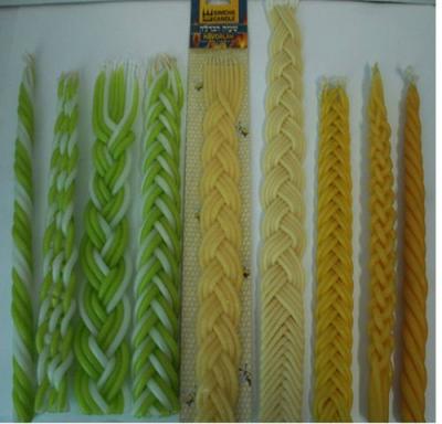 China 2021 New Product Beeswax Luxury Handmade Multicolor Braid Scented Candles Jewish Candles for sale