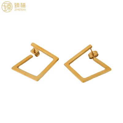 China Environmental Friendly Zhenxi 18K Gold Plated Irregular Design Stainless Steel Ins Style Women Jewelry Earrings For Girls Party Daily Wear Gift for sale