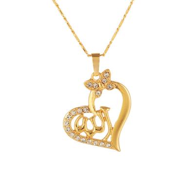 China Zhenxi Fashion Environmentally Friendly Heart Lover Rose Gold Pendant Necklace Gold Silvery For Women And Girls Birthday Gift Daily Wear for sale