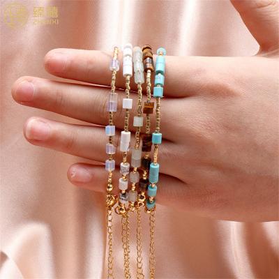 China ZHENXI CLASSIC Natural Semi-precious Stone Beaded Miyuki Glass Seed Beads Japanese Bracelet for Women and Girls Gift Daily Wear for sale