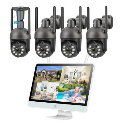 China PAN-TILT PTZ Wifi Camera 3MP 8Ch LCD NVR Auto Human Path Outdoor Wireless Security System for sale