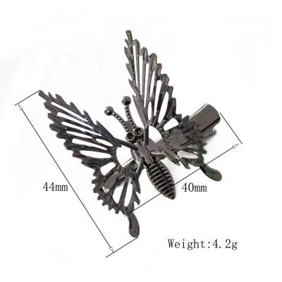 China Commercial Yiwu Xixi cute Korean version of the antique wind butterfly tassel hairpin female spring moth side moving floating hairpin for sale