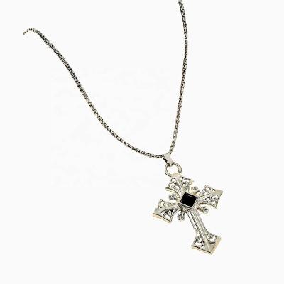 China Hiphop Yiwu Xixi commercial soft public couples cross pendant fashion design Europe and America Hip Hop small alloy necklace for sale