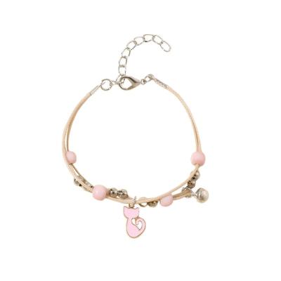 China Simple Literature and Art Forest Fresh Handmade Commercial Cute Yiwu Xixi Cartoon Meow Teenage Girl Rose Bracelet Japan South Korea New for sale