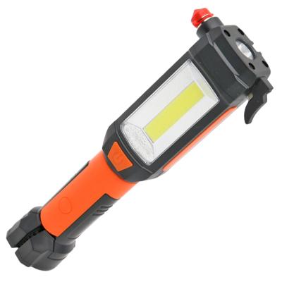 China With Magnet On Bottom Cob Work Light With Magnet Hook Clip Emergency Escape Hammer 360 Degree Rotation Car Inspection Lamp Multi Function Led Torch for sale