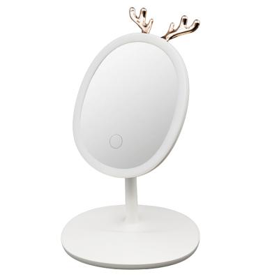 China 2022 Universal Cosmetic Mirror Lighted Smart Makeup USB Charging Wireless Charger Cosmetics Mirror Lead For Smartphone for sale