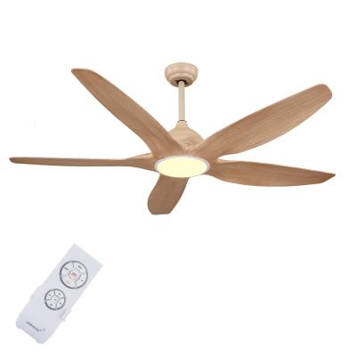 China With Newest Lightweight AC Motor 5 Blades Burlywood Modern Energy Saving Ceiling Fan With Light for sale