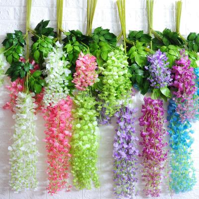 China Silk White Artificial Wisteria Wedding Morden Decoration Wholesale for sale