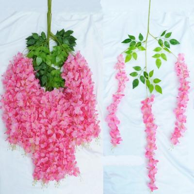 China Morden pendant Garland Silk Wedding Decoration Wisteria Vine Garland Room Decor Wisteria Vine Artificial Flower for sale