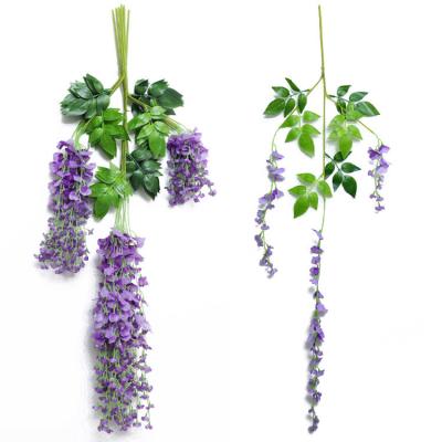 China Morden Artificial Flower Vine Wisteria Orchid Flower Garland Hanging Wisteria for sale