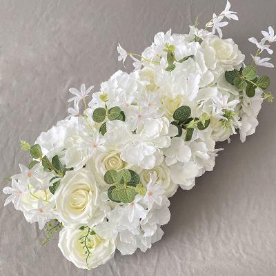 China Wedding Party Event Decoration Wedding Reception Decor Artificial Flower Table Runner Flower Row Long for sale