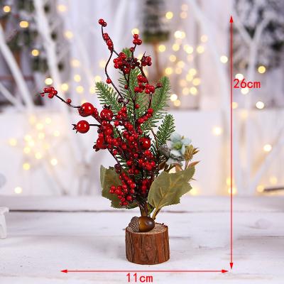 China Fashional Artificial Flowers Free Sample Christmas Holly Berry Branches Fake Berry Plant for Christmas Tree Ornaments Artificial Berry for sale