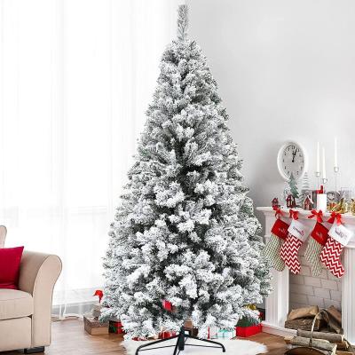 China 2022 Handwork Christmas Decoration PE And PVC Christmas Tree With Snow Flocking Craft Artificial Christmas Tree For Indoor Outdoor Decor for sale